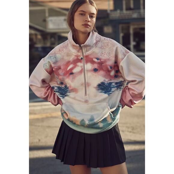 Anthropologie Tops - Anthropologie x Pilcro Half-Zip Pullover Sweatshirt Size M